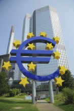 European Central Bank until 03-2015 with EU, sign, symbol, ECB, Eurotower, skyscraper, Tower, Willy