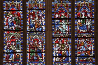 Stained glass windows of the Cathédrale Saint-Étienne, Auxerre, Département Yonne, Region