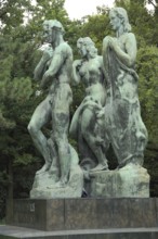 Sculpture Beethoven Monument by Georg Kolbe with three figures, Taunusanlage, City Centre, Main,