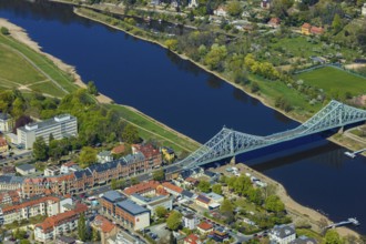 Elbe bridge Blaues Wunder seen from Blasewitz