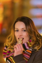 Young woman at the Striezelmarkt