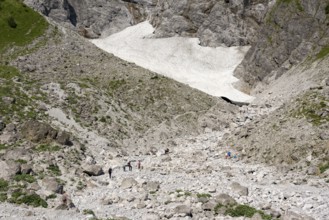 Ice chapel, year-round snowfield below the Watzmann east face, Schönau, Königssee, Berchtesgaden