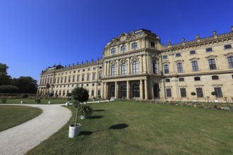 The Würzburg Residence and Court Garden, park side, UNESCO World Heritage Site, Würzburg, Lower