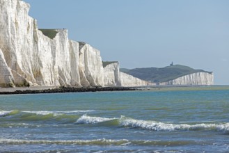 Cuckmere Haven, The Seven Sisters chalk cliffs, South Downs, England, United Kingdom, Europe