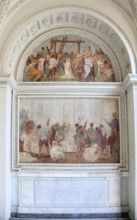 Entrance to the church of the Certosa di San Martino on Vomero above Naples, Campania, Italy,