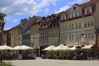 Pedestrian zone and city centre, Meiningen, Schmalkalden-Meiningen County, Thuringia, Germany,