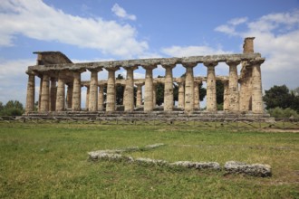 The Athenaion, Temple of Ceres or Temple of Athena in Paestum, Campania, Italy, Europe