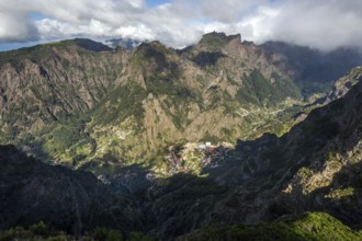 Nun's Valley, Curral das Freiras, view from Miradouro do Paredao, Pico Grande in the background,