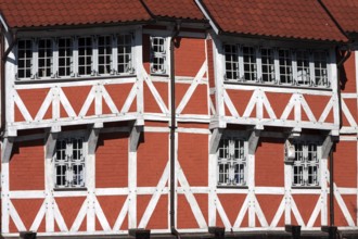 Half-timbered vault, Wismar, Hanseatic city, Mecklenburg, Baltic Sea, Germany, Europe