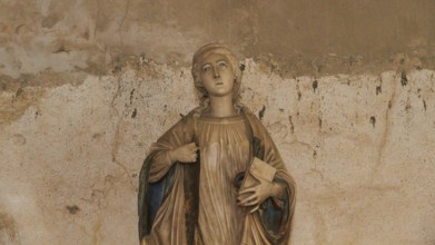 Interior of a church, figure of a saint, close, church, Chiesa di Santa Caterina, Montalbano