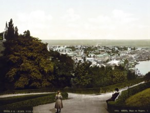 View of Podol I, Kiev, Russia, Ukraine, c. 1890, Historic, digitally enhanced reproduction of a