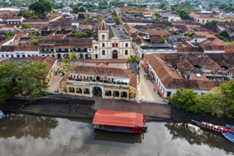 Aerial of the Unesco world heritage site, Mompox, Colombia, South America