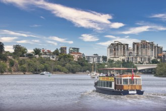 Ferry on the Brisbane river, Brisbane, Queensland, Australia, Oceania