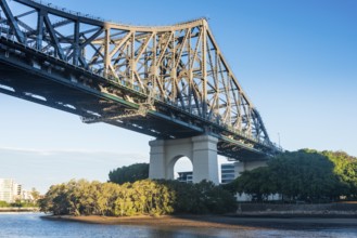 Train iron bridge in Brisbane across Brisbane river, Queensland, Australia, Oceania