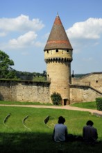 Fabry tower, watchtower, monastery wall, defensive wall, defensive fortifications, Cluny Monastery,