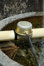 Ladle at well, Miyajima, Japan, Asia