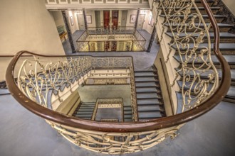 Staircase in old building, Hamburg, Germany, Europe