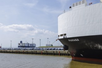 Transport of new cars from the port in Emden, Emden, 19.07.2024