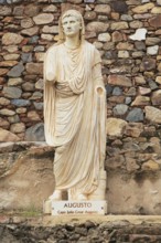 Statue of Emperor Augustus, Aula Sacra, Merida, Extremadura, Spain, Europe