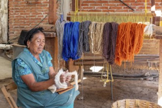 Teotitlan del Valle, Oaxaca, Mexico, Rural women in the Tlacolula Valley of Oaxaca benefit from a