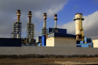 Las Salinas 2 diesel Endesa power station in Puerto del Rosario, Fuerteventura, Canary Islands,