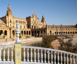 The Plaza de España, Seville, Spain built for the Ibero-American Exposition of 1929. It is a