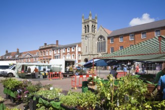 Market place in the town centre of East Dereham, Norfolk, England, United Kingdom, Europe