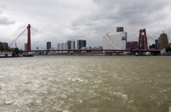 Willemsbrug bridge River Maas water Rotterdam Netherlands