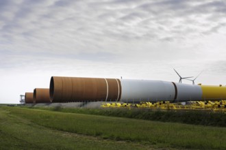 Storage of wind turbine towers in Eemshaven Eemshaven, 17/05/2024