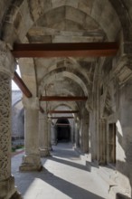 Twin minaret Cifte Minareli Madrasa, Colonnade around the patio, Erzurum, Turkey, Asia