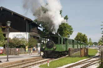 Europe, Germany, Bavaria, Chiemsee, Chiemgau, Prien-Stock, Chiemseebahn, narrow-gauge railway,