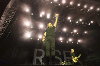 Tim McIlrath, singer of Rise Against at the Highfield Festival on Saturday, Störmthaler See, 17.08