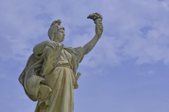 Sculpture Statue of Liberty at the Fontaine de la Fédération built in 1890, allegory, republic,