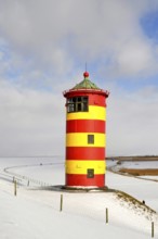 Pilsum lighthouse in winter, East Frisia, Lower Saxony, East Frisia, Lower Saxony, Federal Republic