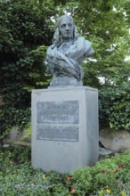 Monument and bust of Annette von Droste-Hülshof, sculpture, bronze, inscription, Meersburg,