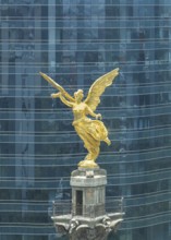 Mexico City tourist attraction Angel of Independence column near financial center and El Zocalo