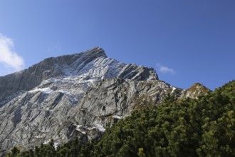 View of the Alpspitze. The Alpspitze is a popular hiking and climbing mountain above Garmisch