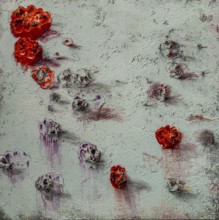 Tomatism, 2009, mixed media on canvas, exhibition Miquel Barcelo, Vida y Muerte, Museum