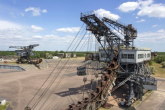 Ferropolis, the city of iron, consists of five old bucket-wheel and bucket-chain excavators. They