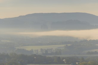 Sunrise in Saxon Switzerland, Rathen, Saxony, Germany, Europe