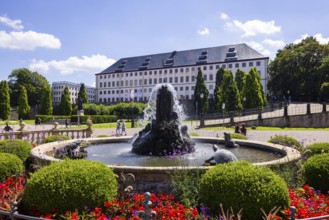 Wasserkunst and Friedenstein Castle, Gotha, Thuringia, Germany, Europe