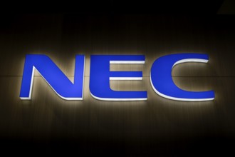 NEC, Logo at the exhibition stand, MWC Mobile World Congress 2024, Barcelona, Spain, Europe