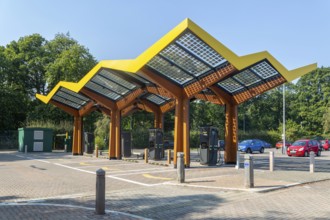 Fastned Charging Station for electric vehicles, Martlesham Park and Ride, Suffolk, England, UK