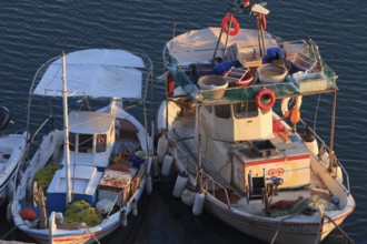 Fishing boat at Vlachema Monastery, Corfu, Ionian Islands, Greece, Europe