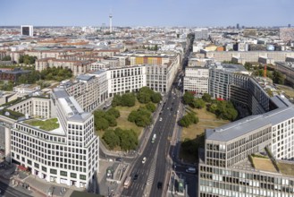 Leipziger Platz. View from the panorama point Kollhoff-Tower at Potsdamer Platz, city view. Berlin,