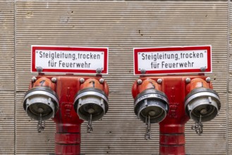 Riser dry. Fire protection at Alexanderplatz in Berlin, Germany, Europe