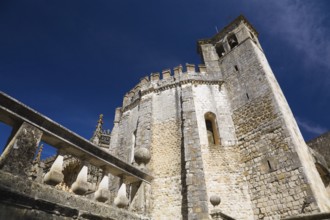 Fortified structure with bell tower, parapets and battlements, The Convent of Christ, Tomar,