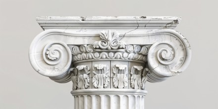 Greek column on white background. Generative Ai, AI generated