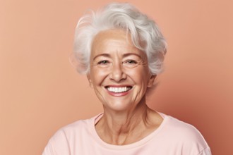 Elderly woman with short gray hair. KI generiert, generiert AI generated