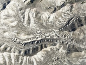 Badlands. Aerial view. Drone shot. Granada province, Andalusia, Spain, Europe